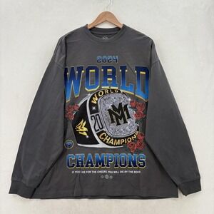 Memento Mori Shirt Mens Large Gray 2024 World Champions Long Sleeve Graphic Tee